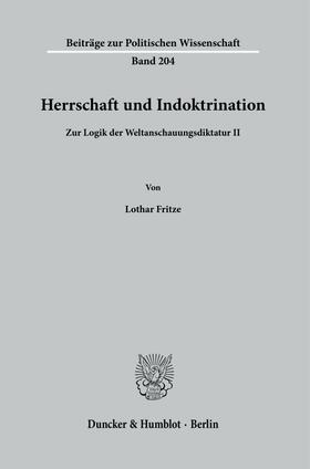 Fritze |  Herrschaft und Indoktrination | Buch |  Sack Fachmedien