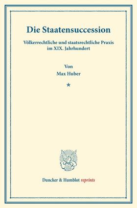 Huber |  Die Staatensuccession | Buch |  Sack Fachmedien