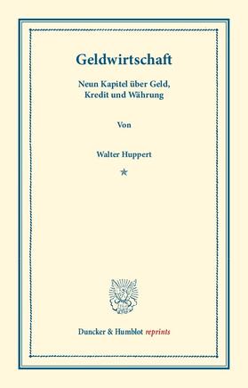 Huppert |  Geldwirtschaft | Buch |  Sack Fachmedien