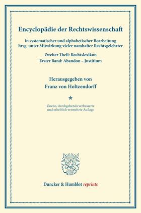 Holtzendorff |  Encyclopädie der Rechtswissenschaft | Buch |  Sack Fachmedien