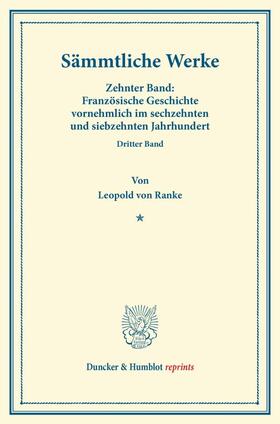 Ranke |  Sämmtliche Werke. | Buch |  Sack Fachmedien