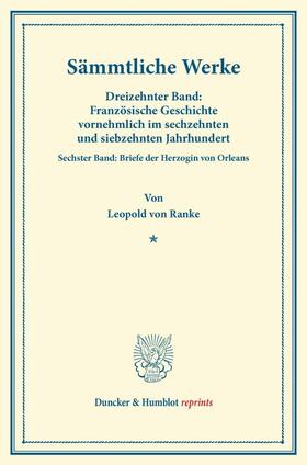 Ranke |  Sämmtliche Werke. | Buch |  Sack Fachmedien