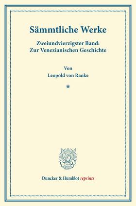 Ranke |  Sämmtliche Werke. | Buch |  Sack Fachmedien