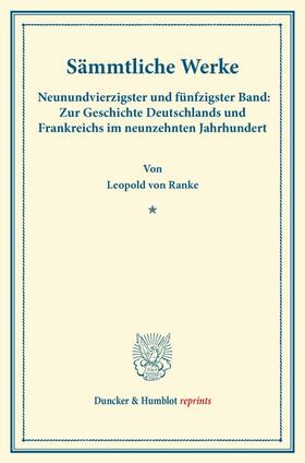 Ranke / Dove |  Sämmtliche Werke | Buch |  Sack Fachmedien