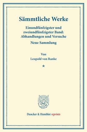 Ranke / Dove / Wiedemann |  Sämmtliche Werke | Buch |  Sack Fachmedien