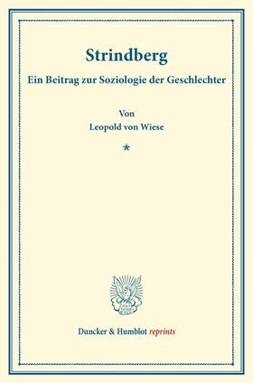 Wiese | Strindberg. | Buch | 978-3-428-17167-5 | sack.de