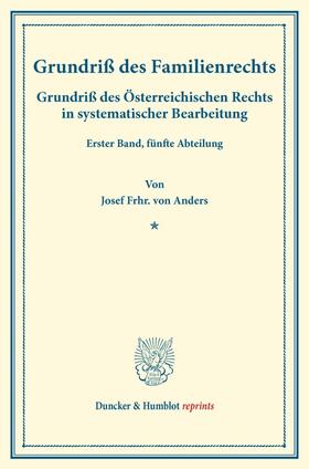 Anders / Finger / Frankl |  Grundriß des Familienrechts. | Buch |  Sack Fachmedien