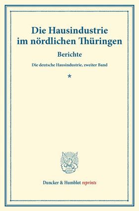  Die Hausindustrie im nördlichen Thüringen. | Buch |  Sack Fachmedien