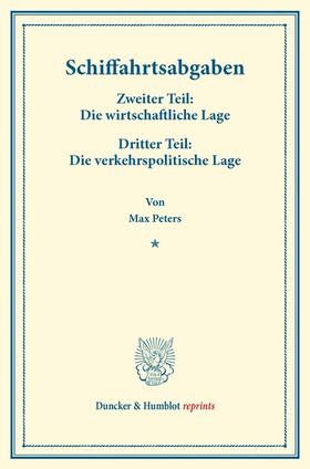 Peters |  Schiffahrtsabgaben. | Buch |  Sack Fachmedien