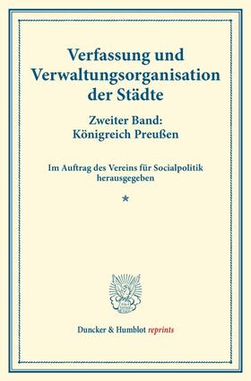  Verfassung und Verwaltungsorganisation der Städte. | Buch |  Sack Fachmedien