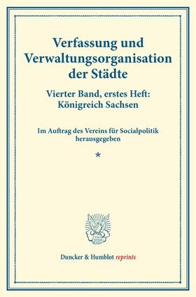 Verfassung und Verwaltungsorganisation der Städte. | Buch |  Sack Fachmedien