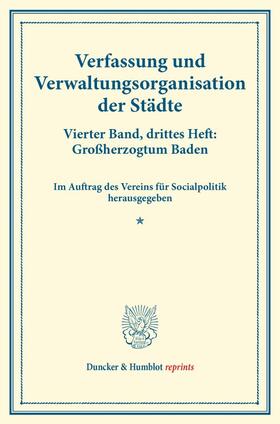  Verfassung und Verwaltungsorganisation der Städte. | Buch |  Sack Fachmedien