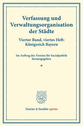  Verfassung und Verwaltungsorganisation der Städte. | Buch |  Sack Fachmedien