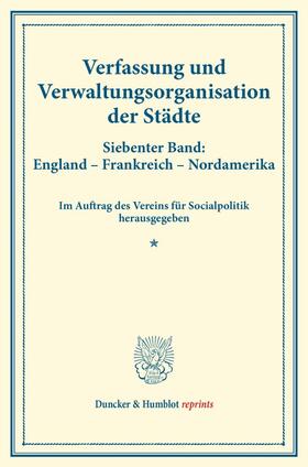  Verfassung und Verwaltungsorganisation der Städte. | Buch |  Sack Fachmedien