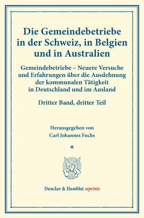 Fuchs |  Gemeindebetriebe in der Schweiz, in Belgien und in Australien. | Buch |  Sack Fachmedien