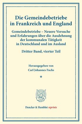 Fuchs |  Gemeindebetriebe in Frankreich und England. | Buch |  Sack Fachmedien
