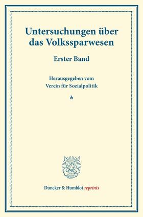  Untersuchungen über das Volkssparwesen. | Buch |  Sack Fachmedien