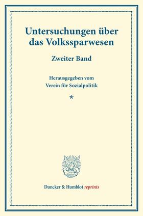  Untersuchungen über das Volkssparwesen. | Buch |  Sack Fachmedien