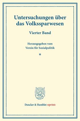  Untersuchungen über das Volkssparwesen. | Buch |  Sack Fachmedien