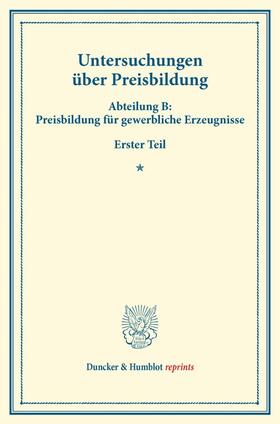  Untersuchungen über Preisbildung. | Buch |  Sack Fachmedien