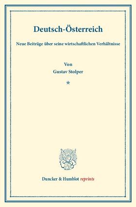 Stolper |  Deutsch-Österreich. | Buch |  Sack Fachmedien
