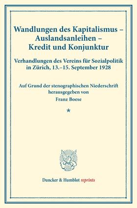 Boese |  Wandlungen des Kapitalismus ¿ Auslandanleihen ¿ Kredit und Konjunktur. | Buch |  Sack Fachmedien