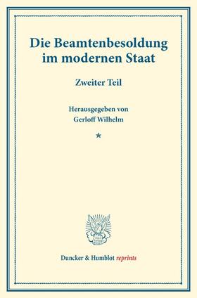 Gerloff |  Die Beamtenbesoldung im modernen Staat. | Buch |  Sack Fachmedien