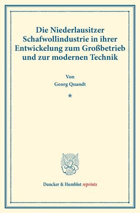 Quandt |  Die Niederlausitzer Schafwollindustrie in ihrer Entwickelung zum Großbetrieb und zur modernen Technik. | Buch |  Sack Fachmedien