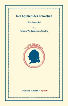 Goethe |  Des Epimenides Erwachen | Buch |  Sack Fachmedien