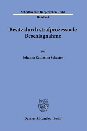 Schuster |  Besitz durch strafprozessuale Beschlagnahme. | Buch |  Sack Fachmedien