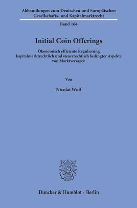 Wolf |  Initial Coin Offerings. | Buch |  Sack Fachmedien