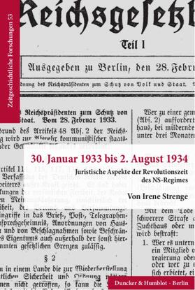Strenge |  Strenge, I: 30. Januar 1933 bis 2. August 1934 | Buch |  Sack Fachmedien