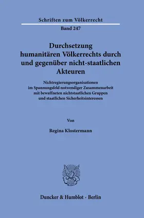 Klostermann | Durchsetzung humanitären Völkerrechts durch und gegenüber nicht-staatlichen Akteuren. | Buch | 978-3-428-18150-6 | sack.de