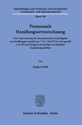 Höll |  Prozessuale Handlungsortzurechnung. | Buch |  Sack Fachmedien