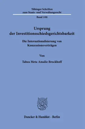 Brockhoff |  Ursprung der Investitionsschiedsgerichtsbarkeit. | Buch |  Sack Fachmedien