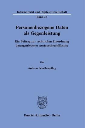 Scheibenpflug |  Personenbezogene Daten als Gegenleistung. | Buch |  Sack Fachmedien