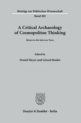 Meyer / Raulet |  A Critical Archaeology of Cosmopolitan Thinking. | Buch |  Sack Fachmedien