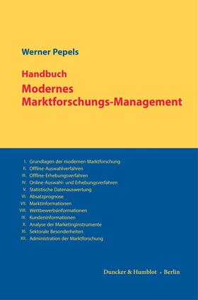 Pepels |  Handbuch Modernes Marktforschungs-Management. | Buch |  Sack Fachmedien