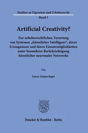 Jager |  Artificial Creativity? | Buch |  Sack Fachmedien