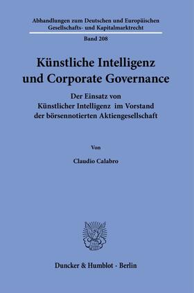 Calabro | Künstliche Intelligenz und Corporate Governance. | Buch | 978-3-428-18706-5 | sack.de