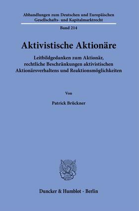 Brückner |  Aktivistische Aktionäre. | Buch |  Sack Fachmedien