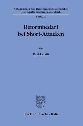 Krafft |  Reformbedarf bei Short-Attacken. | Buch |  Sack Fachmedien