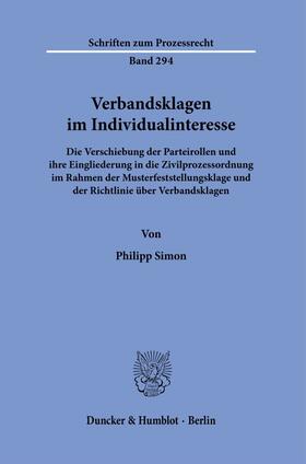 Simon |  Verbandsklagen im Individualinteresse. | Buch |  Sack Fachmedien