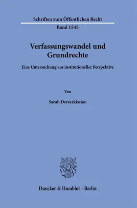 Dersarkissian |  Verfassungswandel und Grundrechte | Buch |  Sack Fachmedien