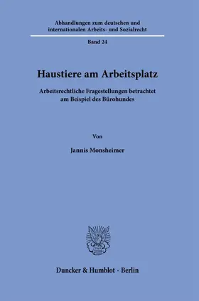 Monsheimer | Haustiere am Arbeitsplatz | Buch | 978-3-428-19235-9 | sack.de