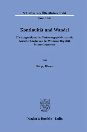 Worms |  Kontinuität und Wandel | Buch |  Sack Fachmedien