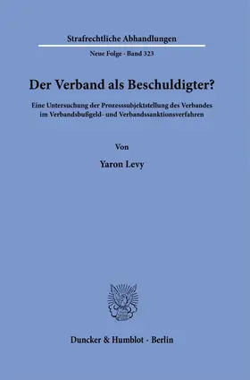 Levy |  Der Verband als Beschuldigter? | Buch |  Sack Fachmedien