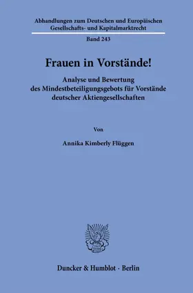 Flüggen |  Frauen in Vorstände! | Buch |  Sack Fachmedien