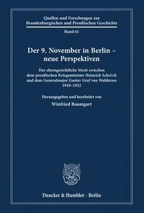 Baumgart |  Der 9. November 1918 in Berlin - neue Perspektiven | Buch |  Sack Fachmedien