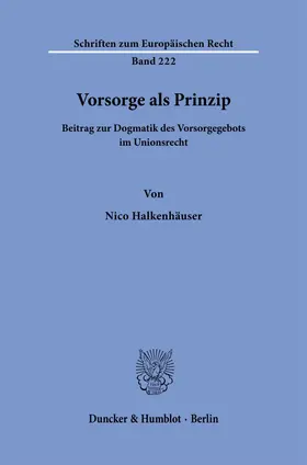 Halkenhäuser |  Vorsorge als Prinzip | Buch |  Sack Fachmedien